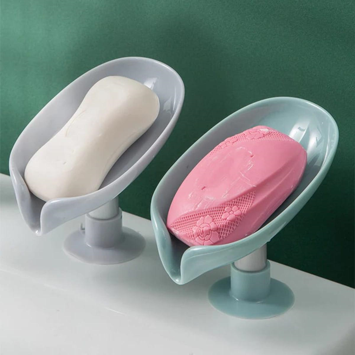"NewStyle Leaf-Shaped Drain Soap Holder – Decorative Bathroom Tray for Shower & Sink, Stylish Soap Storage Dish"