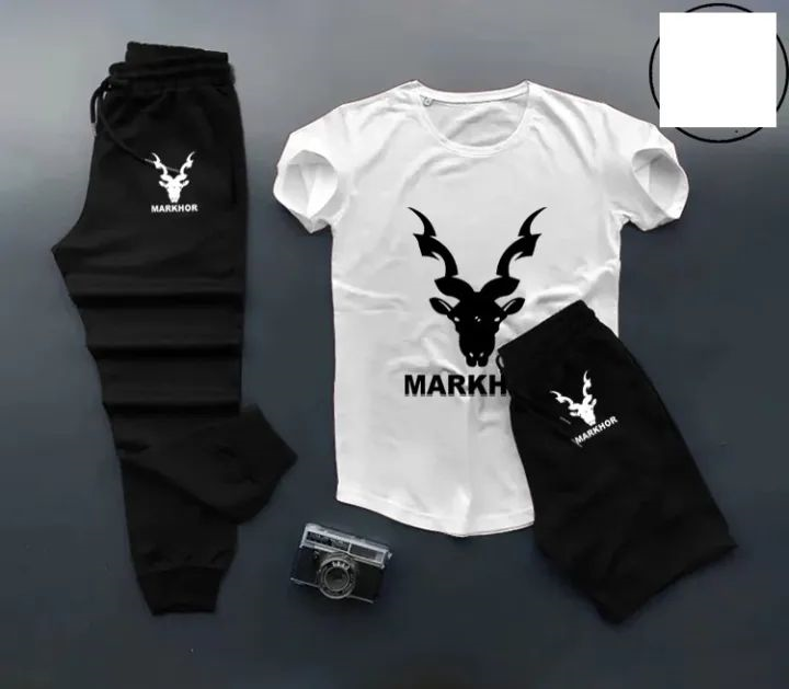 "Againtr Black Summer Printed Tracksuit for Men & Boys – Soft, Comfortable T-Shirt and Trouser Set"