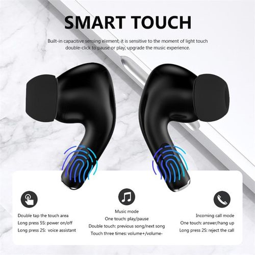Pro Black TWS AirPods – High-Quality Sound & Touch Controls | True Wireless Stereo Earbuds with Built-in Mic, 10m Bluetooth Range | Sport Headset Compatible with All Bluetooth-Enabled Devices