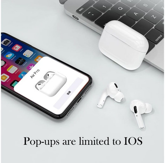 Pro White TWS AirPods – High-Quality Sound & Touch Controls | True Wireless Stereo Earbuds with Built-in Mic, 10m Bluetooth Range | Sport Headset Compatible with All Bluetooth-Enabled Devices