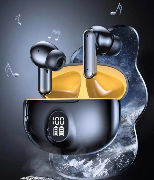 Pro Black TWS AirPods – High-Quality Sound & Touch Controls | True Wireless Stereo Earbuds with Built-in Mic, 10m Bluetooth Range | Sport Headset Compatible with All Bluetooth-Enabled Devices