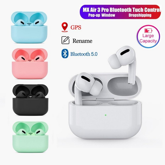 Pro White TWS AirPods – High-Quality Sound & Touch Controls | True Wireless Stereo Earbuds with Built-in Mic, 10m Bluetooth Range | Sport Headset Compatible with All Bluetooth-Enabled Devices