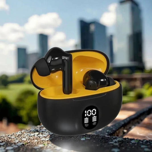 Pro Black TWS AirPods – High-Quality Sound & Touch Controls | True Wireless Stereo Earbuds with Built-in Mic, 10m Bluetooth Range | Sport Headset Compatible with All Bluetooth-Enabled Devices