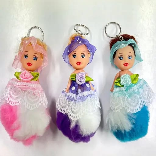 1pc Beautiful Baby Doll Keychain/Keyring – Random Color – Cute Accessory for Girls & Women – Perfect for Bike, Car, Bag, or Handbag