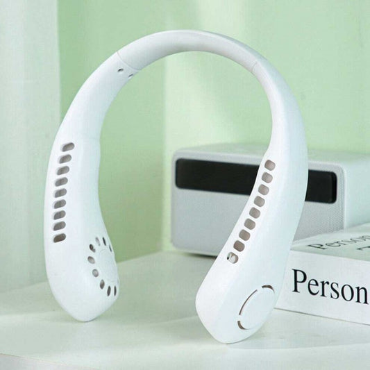 Portable Bladeless Neck Fan – 360° Cooling, USB Rechargeable, Hands-Free Wearable Fan for Summer, Travel, Sports, Kitchen, and Outdoor Use