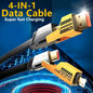 4-in-1 Multi USB Charging Cable – Fast PD Charger Cord Compatible with iPhone, iPad, Samsung, MacBook & USB-C Devices