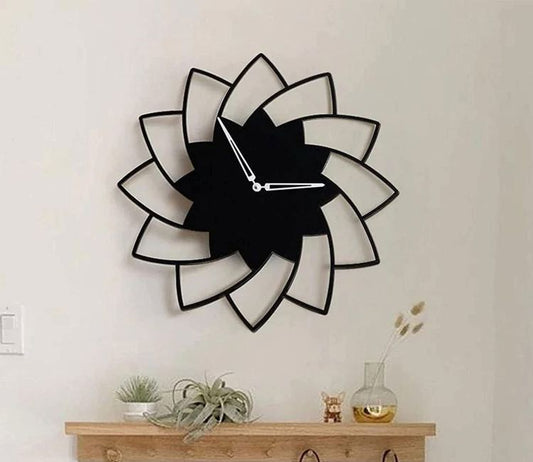3D Wooden Floral Wall Clock – Modern Decorative Timepiece for Living Room & Bedroom