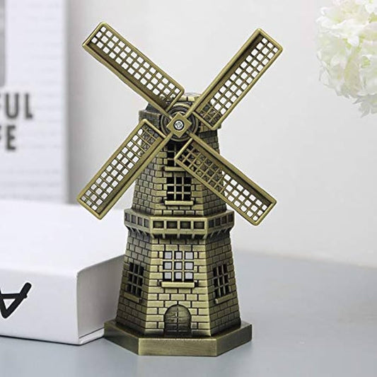 Rotatable Metal Windmill Monument – Antique-Style Home and Office Décor