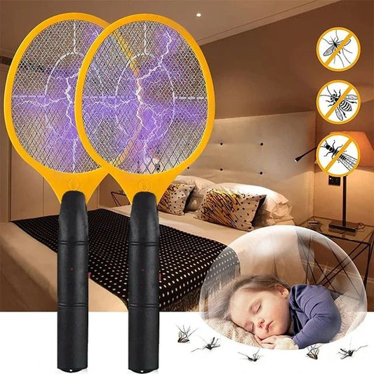 (NW000404) 2-in-1 Electric Mosquito Killer Racket with LED Flashlight – Battery Operated (Random Color)