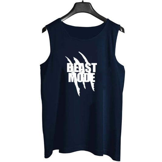 Beast Mode Men's Navy Blue Sando Tank Top | Workout & Gym Sleeveless Shirt
