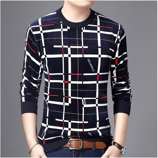 Lining Screen Print Full-Sleeve T-Shirt for Men and Boys | Casual Party Wear | Summer Collection